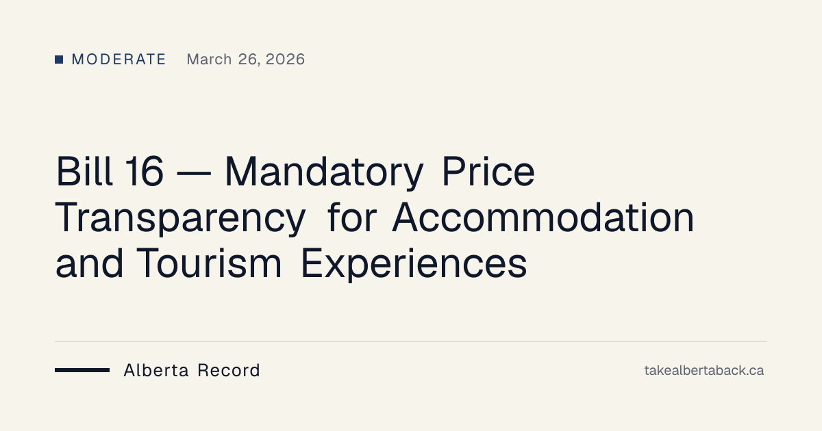 Bill 16 — Mandatory Price Transparency for Accommodation and Tourism ...