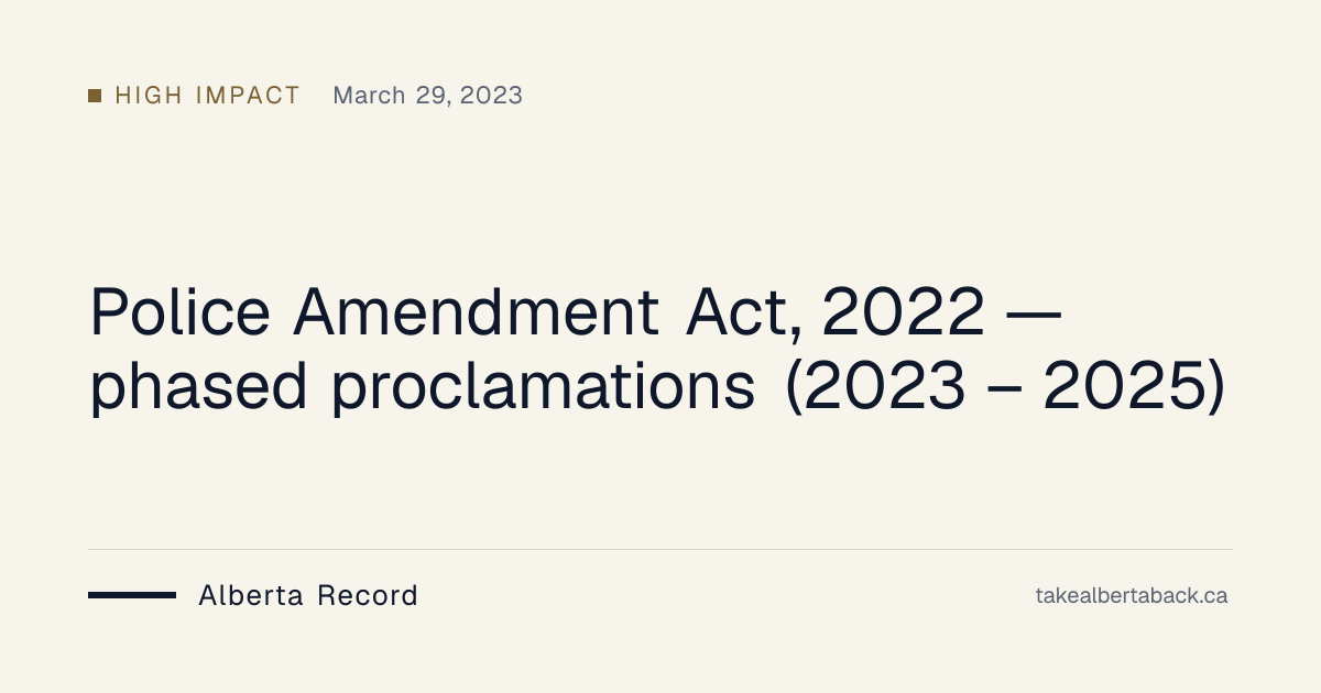 Police Amendment Act, 2022 — phased proclamations (2023 – 2025 ...