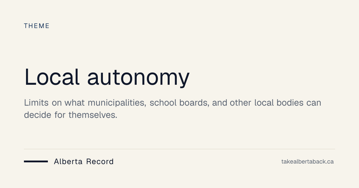 Local autonomy · Alberta Record